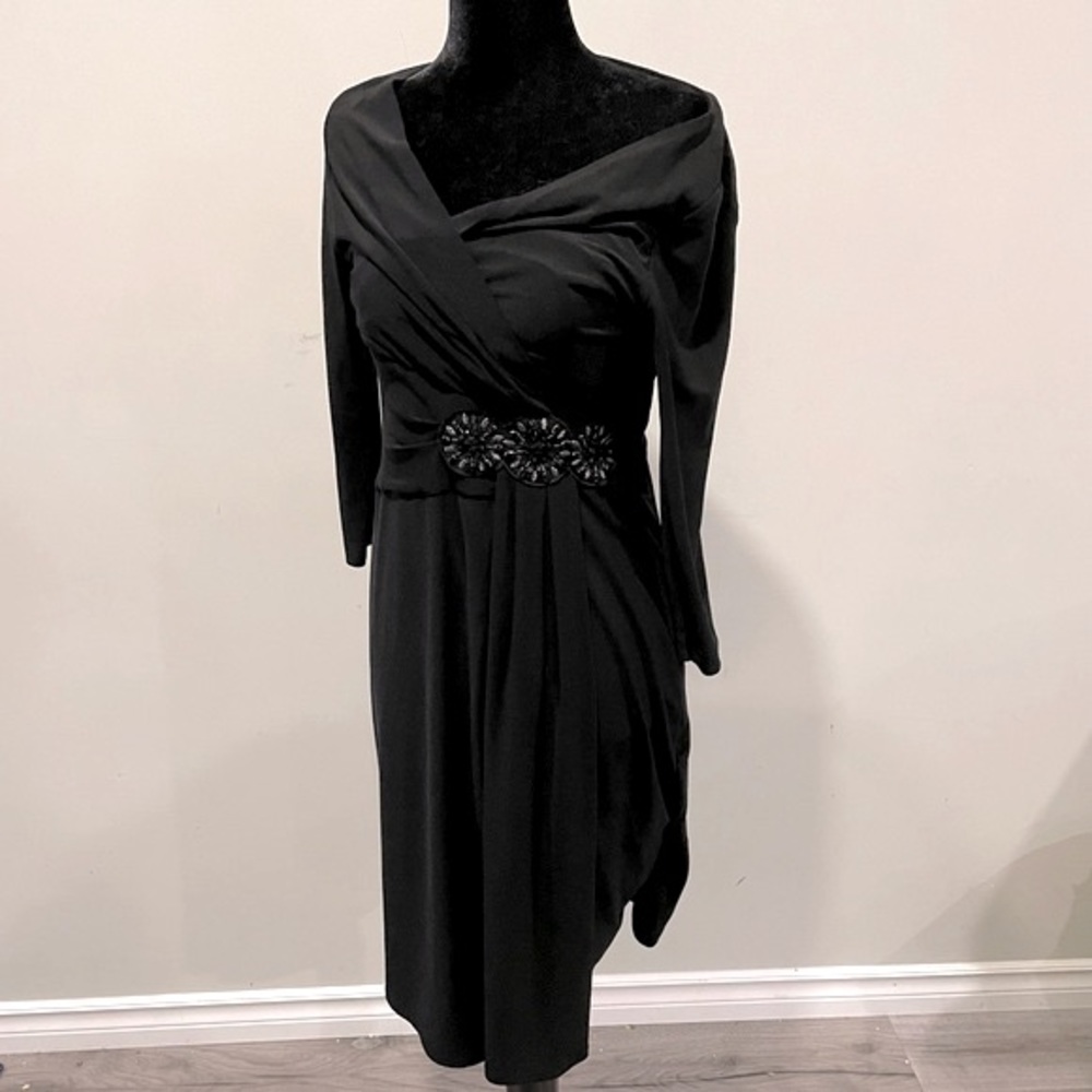 Gorgeous Tahari Black Dress with Dazzle Design